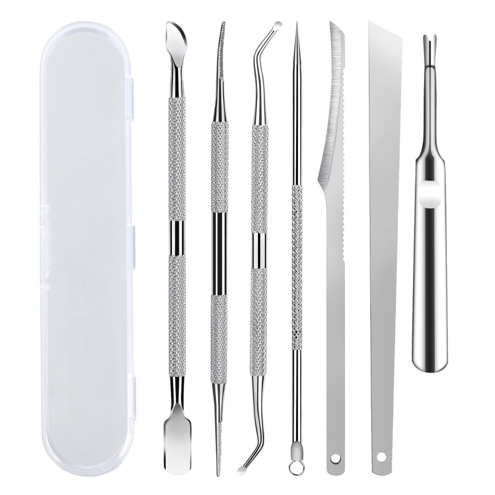 Kuanstore 7-Pack Ingrown Toenail Tool Ingrown Toenail File And Ingrown Toenail Lifters Professional Surgical Safe Nail Treatment Pedicure Tool Kit Under Nail