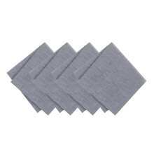 Elrene Home Fashions Naperons Texturizados Resistentes à Água e Manchas, Conjunto de 4, 17"x17", Cinza