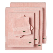 LACOSTE Heritage Supima Cotton 6-osainen pyyhesetti 2 kylpypyyhett 2 k sipyyhett 2 pesulappua Vaaleanpunainen