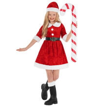 Morph - Fantasia de Natal para Meninas - Vestido de Sra. Natal - Fantasia Infantil de Natal - Tamanho M