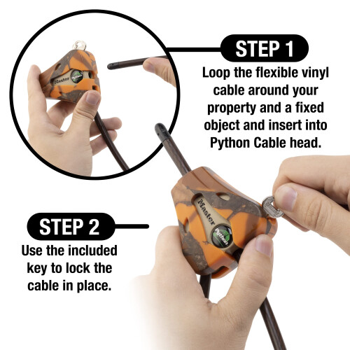 Master Lock Master Lock Cable Lock  Python Adjustable Keyed Cable Lock  6 ft. Long Cable  2 Pack Mossy Oak Blaze Camouflage 2