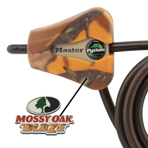 Master Lock Master Lock Cable Lock  Python Adjustable Keyed Cable Lock  6 ft. Long Cable  2 Pack Mossy Oak Blaze Camouflage 1