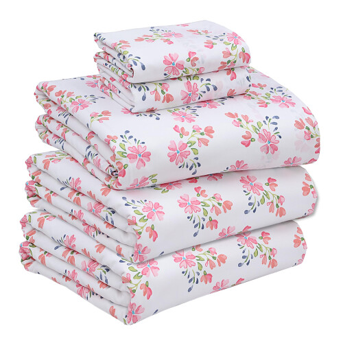 RUVANTI 100% Cotton Sheets - Crispy Cooling Percale Sheets for Split King Size Bed  Breathable & Durable Split King Sheet Set  16 Inches Deep Pocket B