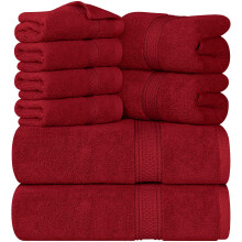 Serviettes d'utopie a 8 pieces Tente de serviette premium 2 serviettes de bain 2 serviettes a main et 4 chiffons de lavage 600 GSM 100% d'anneau