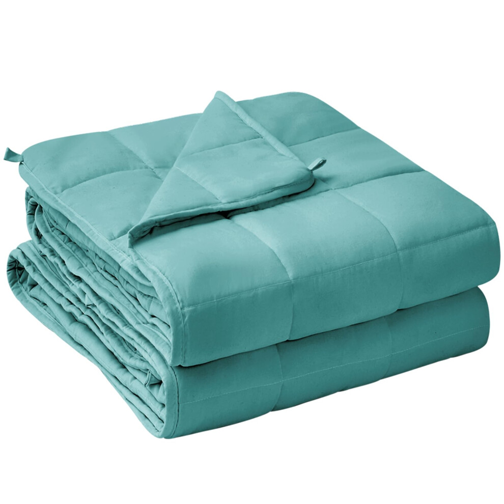 Couverture lestée yescool pour adultes (20 lb 60 x 80 bleu sarcelle) Couverture lourde et rafraîchissante pour dormir Parfait pour 190 à 210 lb C