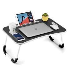 FISYOD Sammenfoldeligt b?rbart bord til b?rbare computere B?rbart bord til sk?det sengebord Sengebordsbakke B?rbar computerstativ med kopholder &