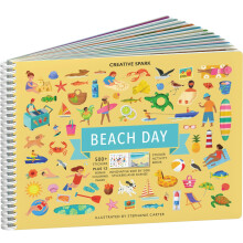 Beach Day matrica + kifestoknyv (500+ szrakoztat matrica gyerekeknek s 12 sznezo oldal) - Egyms melletti matrics tevkenysgknyv - Szrakozta