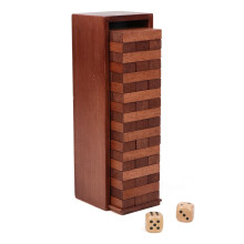 Canuan Wooden Blocks Stacking Games  54PCS Tumbling Tower Game for Kids Adult and Families  Wooden Stacking Tower Montessori Toys Tabletop Games Party