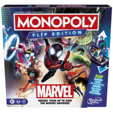 Monopoly Flip Edition: Juego de mesa Marvel | A partir de 8 a   os | De 2 a 4 jugadores | Juegos de mesa familiares para ni   os, adolescentes y adul