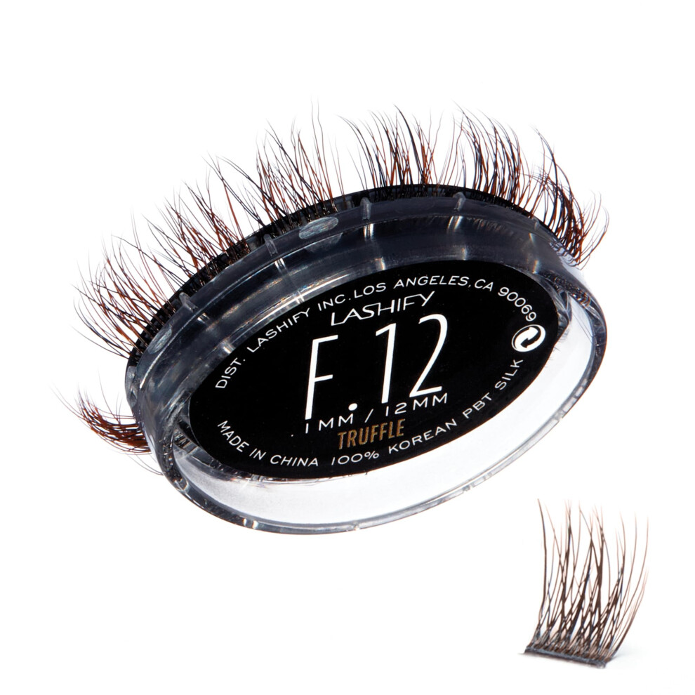 Recharges D'extensions De Cils Lashify Fluffy 12 Mm Gossamer Diy, Couleur Truffe, Faux Cils Faciles Appliquer Pour Plus De Volume Et De Dimensi-image