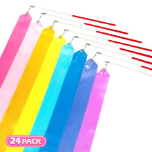 HiUnicorn 24pcs Pastel arc-en-ciel gymnastique de danse Ribbons Party Favors dcorations pour enfants