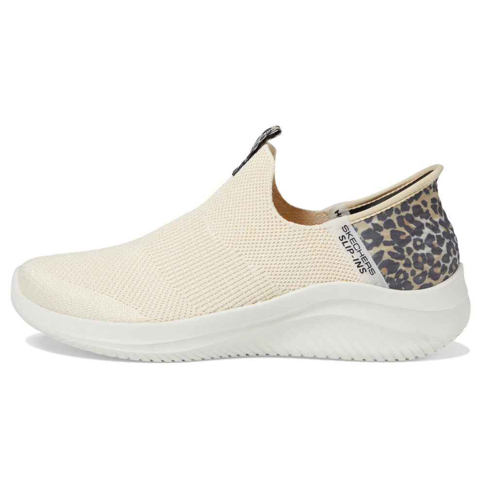 SKECHERS Women's Hands Free Slip-Ins Ultra Flex 3.0 Natural Step Sneaker  Leopard  6.5