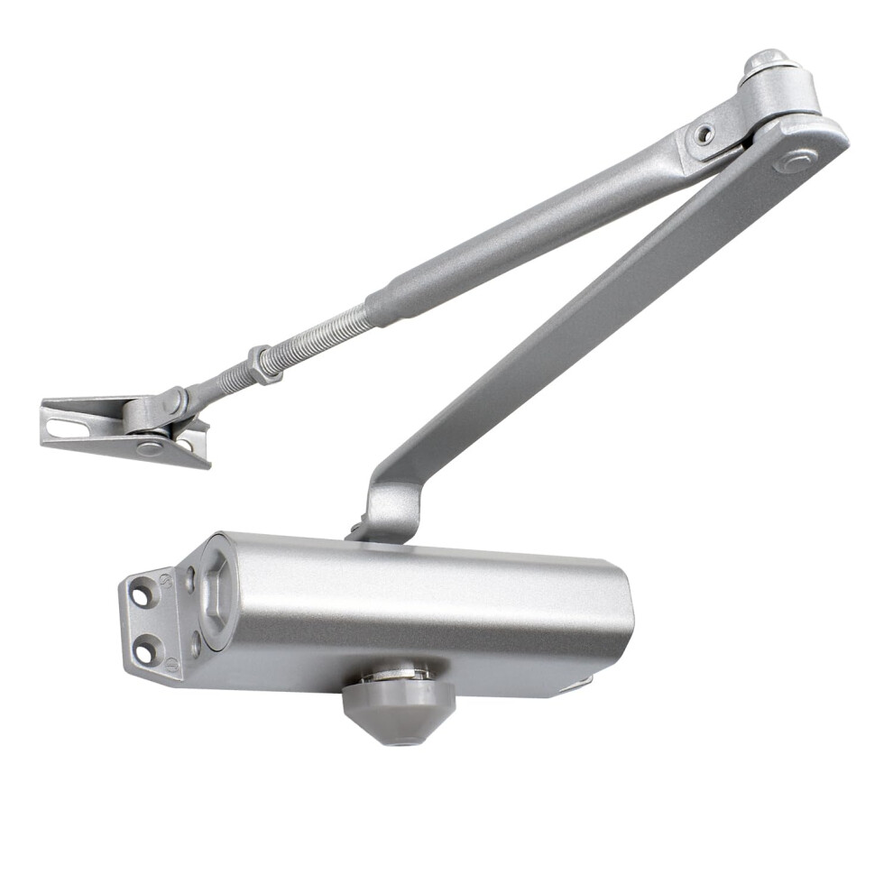 Ougourim Door Closers Commercial Heavy Duty Automatic Door Closer Residential Grade 3 Spring Hydraulic Door Closer Silver Aluminium 793127299517