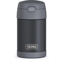 THERMOS FUNTAINER Ge soleerde voedselpot - 16 ounce mat houtskool - Kindvriendelijke thermosvoedselpot met opvouwbare lepel