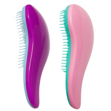 Mini Detangling Brush WYNK T?rt og v?dt h?r Brush Detangler til rejser og sm? h?nder til at opfiltre kam h?rstylingv?rkt?jer (2 pakke pink og lil