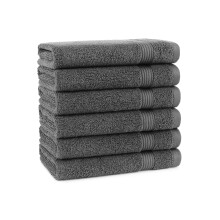 Conjunto de 6 Toalhas de Mão Arkwright - 100% Algodão Super Macio, 600 GSM Rápido Seco e Absorvente