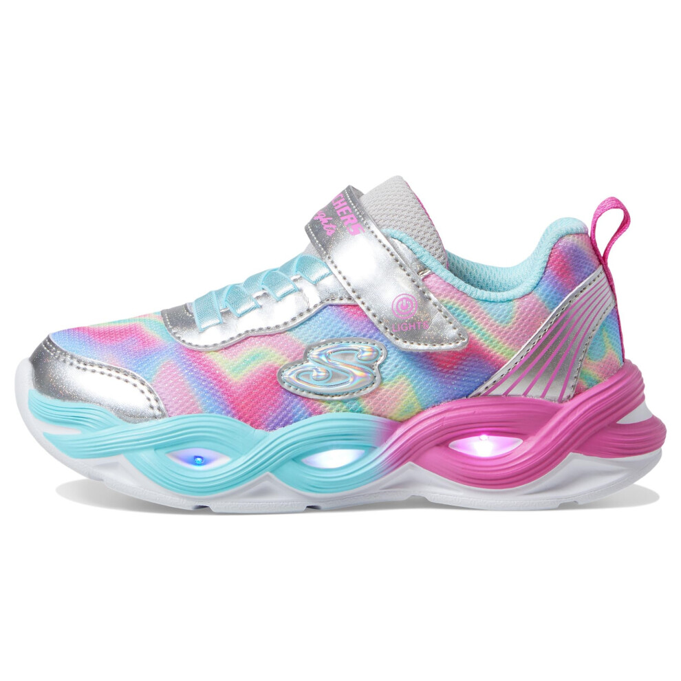 Skechers Kids Girls Twisty Glow-Sorbet Swirl Sneaker  Silver/Multi  11 Little Kid