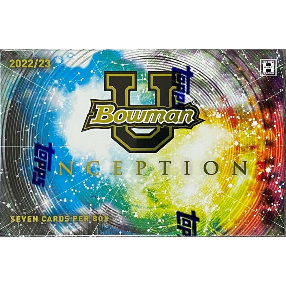 Scatola Hobby Multi-Sport Inception Della Bowman University 2022-23 (1 Confezione/7 Carte: 2 Auto)-image