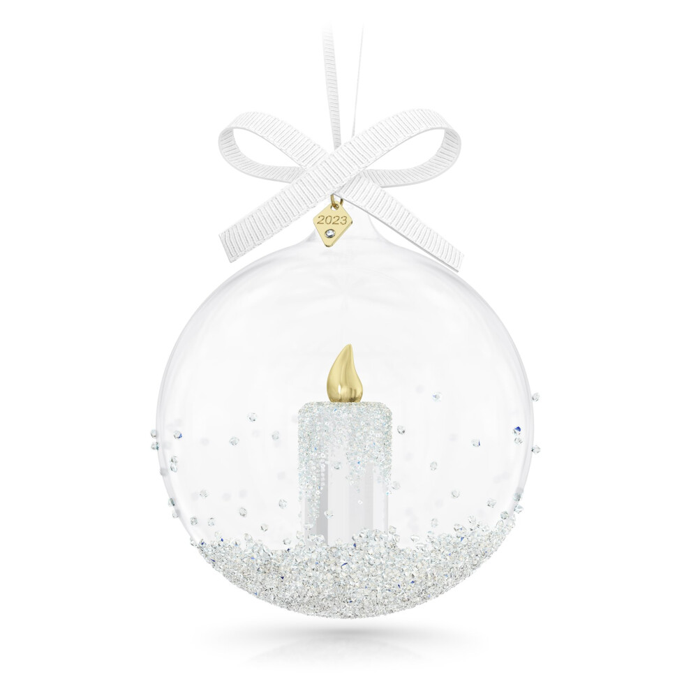 Ornement Swarovski    dition Annuelle 2023 Cristaux Swarovski transparents avec m   tal dor    de la collection    dition Annuelle Swarovski