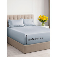 Extra Deep Pocket Cal King Sheets - 4 Piece Breathable & Cooling Bed Sheets - Hotel Luxury Bed Sheet Set - Soft Wrinkle Free & Comfy - Easily Fits E