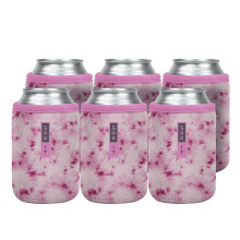 Sok-It Can Sok 6 Pack - Capa Isolante para Latas de Cerveja e Refrigerante (Tie Dye Rosa, 12oz)