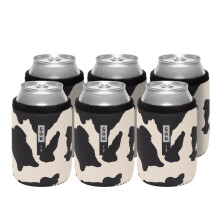 Sok-It Can Sok 6 Pacote Manga para Latas de Cerveja & Refrigerante Isolada Neoprene (Padrão Vaca)