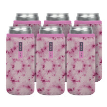Sok It Can Sok 6-pack hoes voor bier en frisdrank ge?oleerde neopreen hoes (roze Splash Tie Dye 12oz Slim Can-hoes - 6-pack)