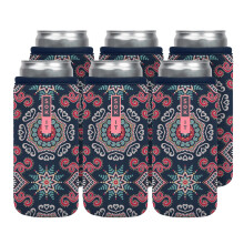 Sok It Can Sok 6 Pack Sleeve para Bebidas - Capa Isolante Neoprene (Floral Burst, 12oz Slim)