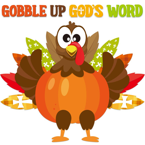2 Σετ Σχολικών Διακοσμήσεων 'Gobble Up God's Word' για Φθινόπωρο