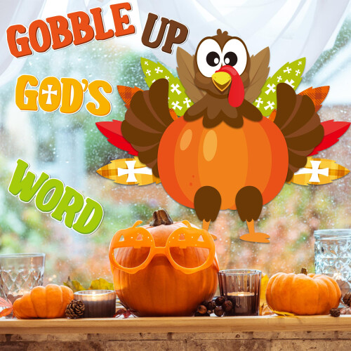 2 Σετ Σχολικών Διακοσμήσεων 'Gobble Up God's Word' για Φθινόπωρο 2