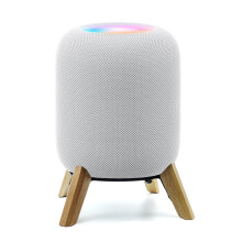 Counlisha Real Wood Stand for HomePod 2. Gen (2023 frigivet) Robust tr?holder med metalramme Safe Stable Mount Protect Home Pod 2. h?jttaler for