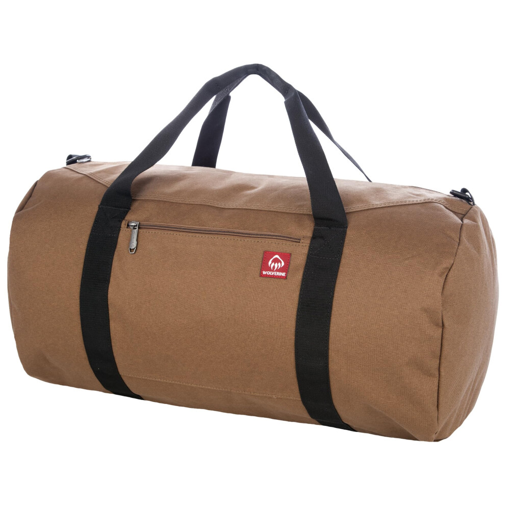 WOLVERINE 22"""" Center Zip Duffel-High-Density Canvas with Dirt & Water Resistant Coating  Borwn  22 Inch  37L Capacity-image-OPC-PFMVCWT-NEW