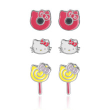 Sanrio Hello Kitty Ohrringe f   r M   dchen, 3er-Set, offizielle Lizenz ? 3er-Set Hello Kitty Ohrringe f   r M   dchen ? Hello Kitty Geschenke