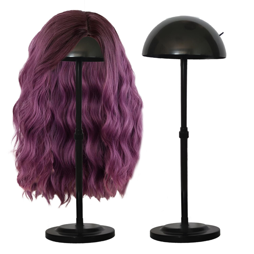 Wiziwi Unisex Black Wig Stand 1Pc Adjustable Height Plastic Wig Head Stand Portable Wig Holder Stands Non-Slip Wig Head Holders Sturdy For Multiple Wigs And Hats St