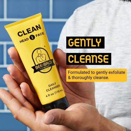 Bee Bald 2-Pack CLEAN Limpador Diário para rosto e cabeça refresca e limpa totalmente 1