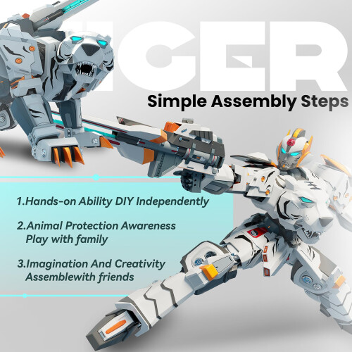 CSDCSD-dyr, der transformerer robotter legetøj til børn deformation tiger action figur deformation tiger model bærbar transformerende robot leget 2
