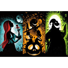 Halloween Diamond Art-schildersets voor volwassenen - Jack en Sally DIY 5D-verf met diamanten Gem Art-schildersets DIY Nightmare Before Christmas Ron