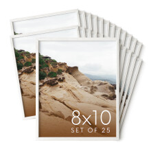 HAUS AND HUES 8x10 White Oak Wood Picture Frames Set of 25 - Premium Bulk Picture Frames 8x10 Bundle - Elegant Gallery Wall Frame Set for Posters Art