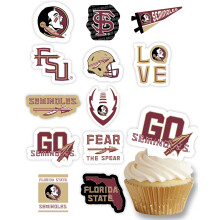 FSU Seminoles Cupcake Toppers (24 stuks) Florida State University Feestartikelen voor Voetbal Bumperkleven Verjaardag Afstuderen Feestdecoraties FSU