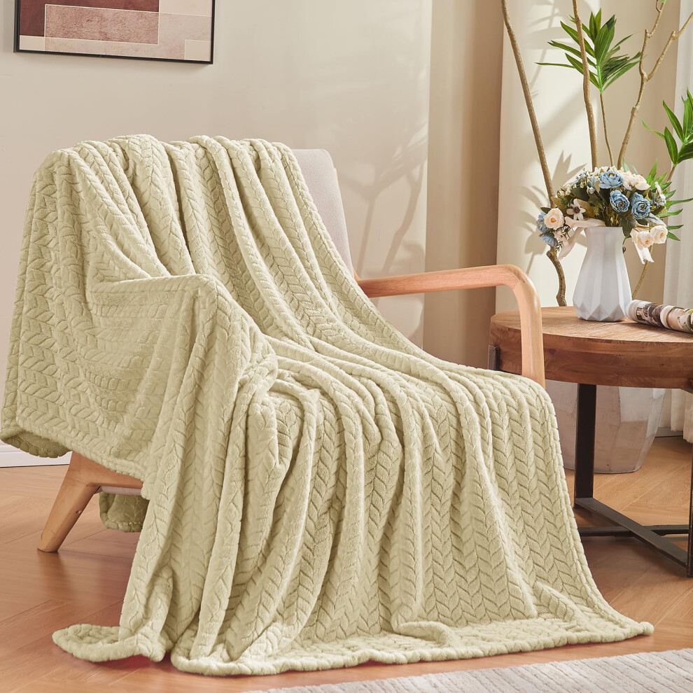 inhand Camel Throw Blanket for Couch Super Soft Flannel Blanket Throw Size All Season Use 50 x 60 Inches