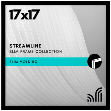 Americanflat 17x17 Picture Frame with Polished Plexiglass - Streamline Collection - Thin Square Picture Frame for Wall Display - Hanging Hardware