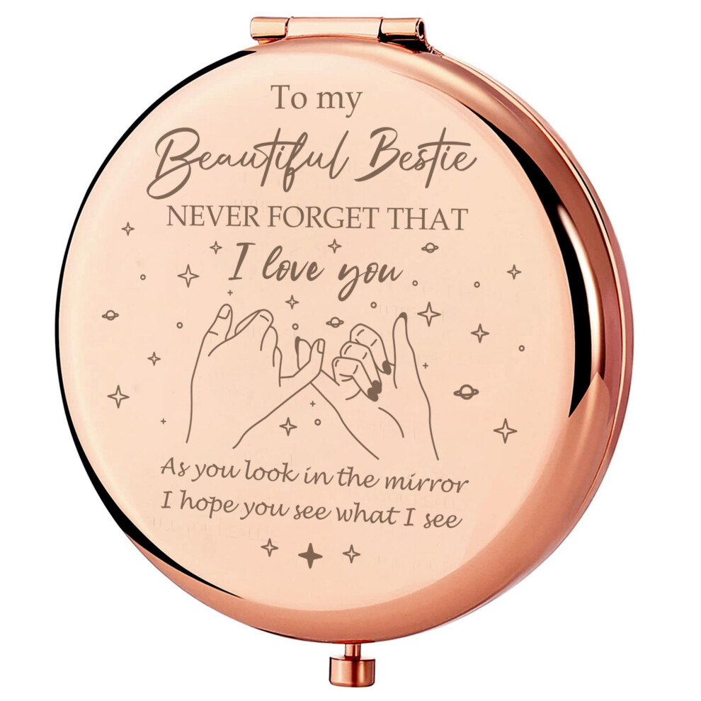 Gaolziuy Bestie Gifts Friendship Gifts For Women Best Friend Birthday Gifts Bestie Makeup Mirror Compact Mirror Gifts From Sister Bestie Sister Gifts Colleg