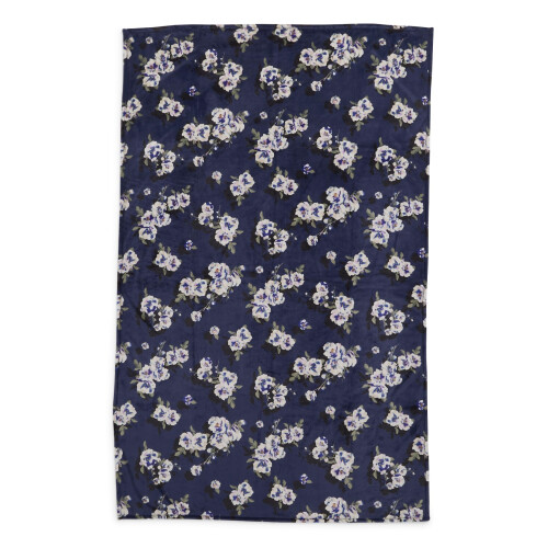 Vera Bradley Vera Bradley Γυναικείο Φλις Μαλακό Ριχτάρι, Ναυτικό Λουλούδια και Κλαδιά, 80 X 50 1