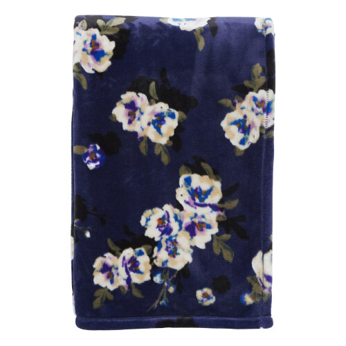 Vera Bradley Vera Bradley Γυναικείο Φλις Μαλακό Ριχτάρι, Ναυτικό Λουλούδια και Κλαδιά, 80 X 50 2