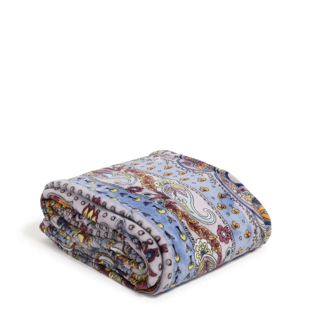 Vera Bradley Women's Fleece Plush Throw Blanket Provence Paisley 80 X 50