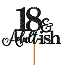 18e anniversaire gateau topper noir paillette joyeux 18e anniversaire gateau topper 18 gateau topper et adulte pour 18 decorations d'anniversaire