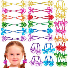 Expressions 24pc quenails de cheval Cur et papillon assortiment twin perle pour poney coiffure elastiques brillant multicolore twin perles de ch