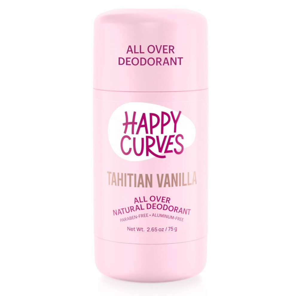 HAPPY CURVES All Over Whole Body Natural Deodorant for Women - Aluminum-Free - Invisibile All Day Layer of Full Body Protection for Odor Control  Sens