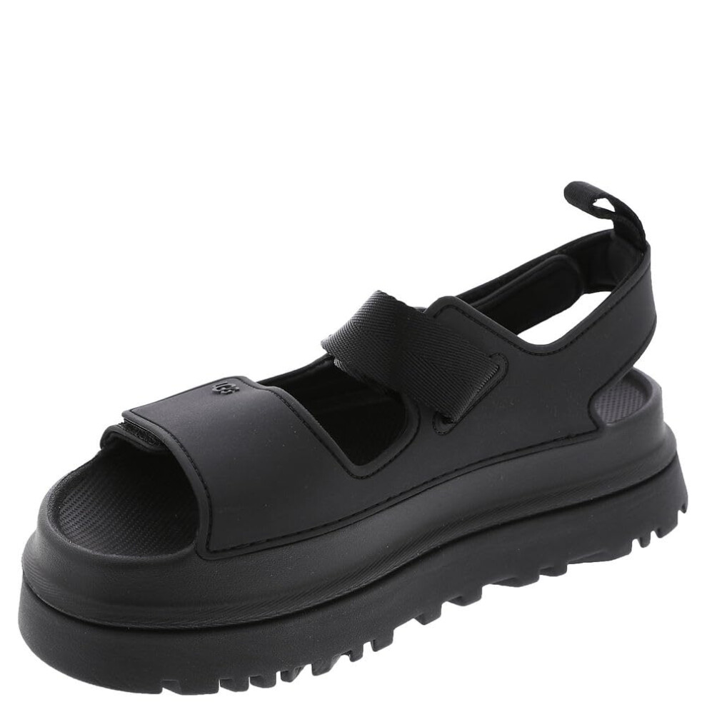 UGG Women's GOLDENGLOW Flat Sandal  Black  6