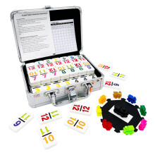 JOYOUSLIFE Mexican Train Dominoes with Numbers  Color Double 12 Numerical Domine Set for Adults and Family  Classic 91 Tiles Board Grame with Aluminym